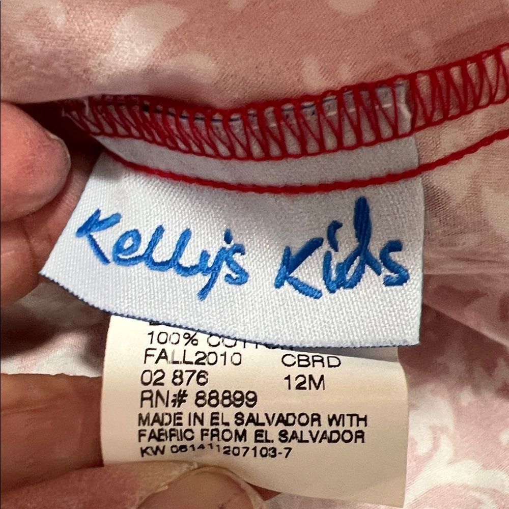 Kelly's Kids red and White Baby Dress with satin sash size 12 months - Picture 11 of 12